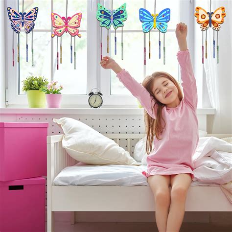 8 Pack Butterfly Wind Chime Kits For Kids Make Your Own Butterfly Wind