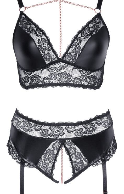 Sexy Plus Maten Wetlook Ketting Lingerie Set Coco Lamar