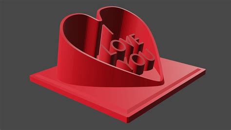 I love you heart 3D model 3D printable | CGTrader