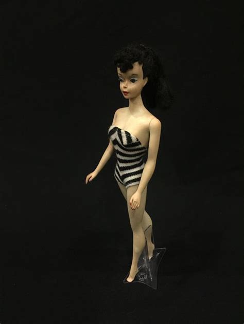 Lot Vintage Brunette Ponytail Barbie In Original Swimsuit Body