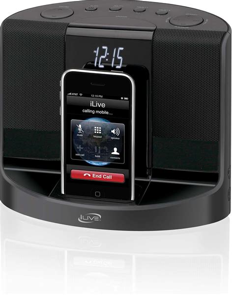 Ilive Icp601 Clock Radio With Docking And Recharging For Ipod And Iphone Black