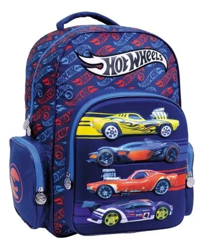 Mochila Espalda Fast Hot Wheels Wabro S Color Azul Dise O De La Tela Liso Env O Gratis