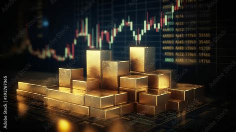 Gold trade chart stock analysis Stock Illustration | Adobe Stock