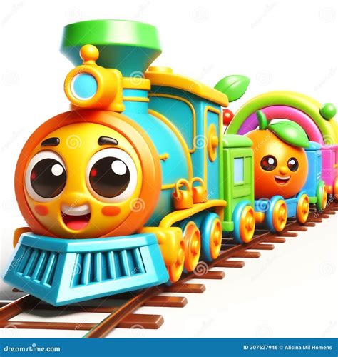 3d Funny Train Locomotive Cartoon For Illustrations For Children Ai