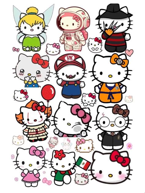 Stickers hello kitty | Sticker tasarımı, Doodle desenleri, Hello kitty