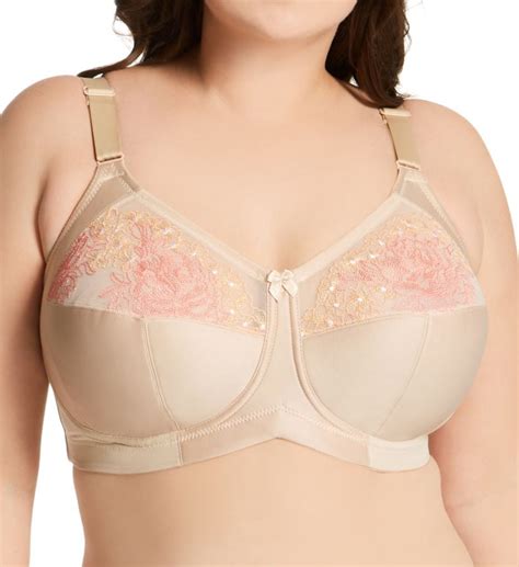 Women S Elila 1801 Swiss Embroidery Wireless Softcup Bra Nude 48I Walmart