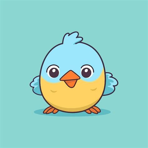Lindo Pájaro Caricatura Vector Ilustración Vector Premium