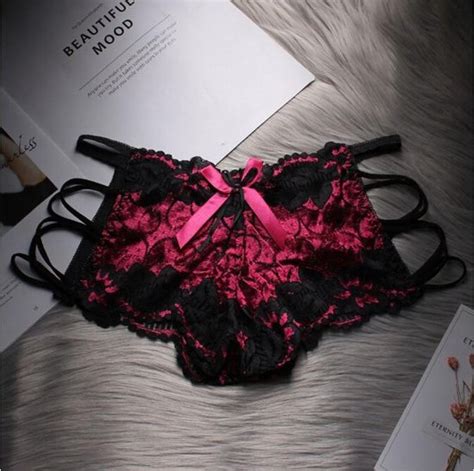 Sexy Stijlvolle Lingerie Kanten Ondergoed G String Hoge Taille Small Rose Rood Bol