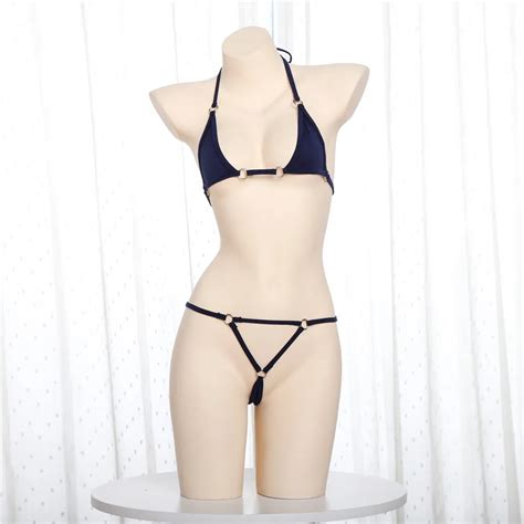 Micro Bikini Sexy Sling Metal Ring Hollow Lotion Thong Girl