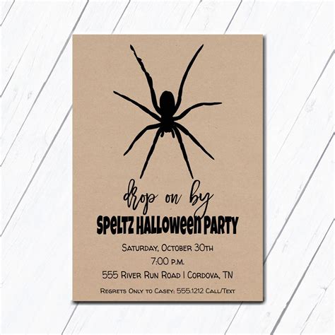 Spider Invitation Spider Theme Spider Party Spider Etsy