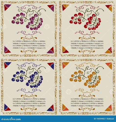 Wine Grape Labels by Sort Woodcut Stock Vector - Illustration of food ...