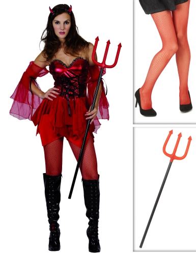 Heisse Teufelin Verkleidungs Set F R Halloween Teilig Rot Schwarz