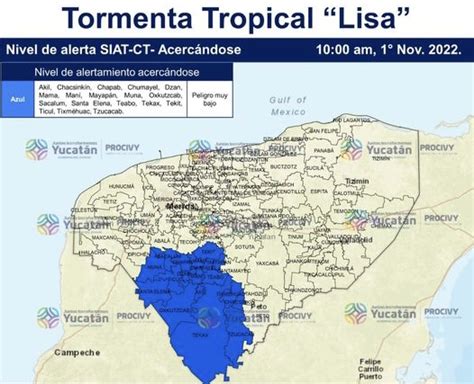 Emiten Alerta Azul Para El Sur De Yucat N Por La Tormenta Tropical Lisa