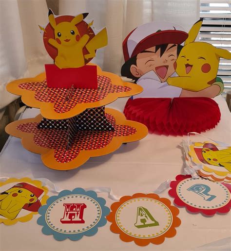 Pokemon Birthday Party Decorations 3 Pc Set Ash Ketchum and Pikachu