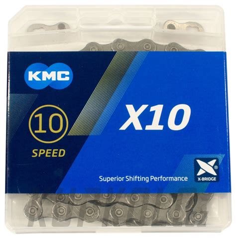 Řetěz KMC X10, 10s, 114 článků, X-Bridge, včetně spojky skladem ...