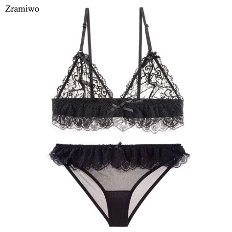 Lace Brassiere Underwear Lace Bride Lingerie Lace Panty Set Lace Thong Top Sheer Bra