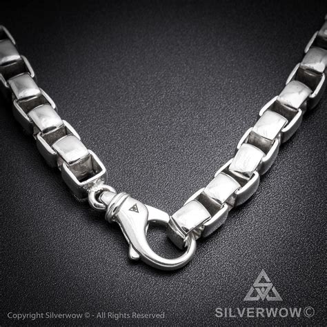 10mm Box Chain Link Mens Silver Necklace Silverwow™