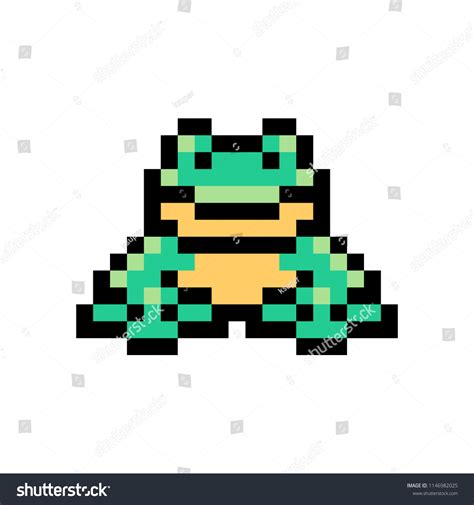 Pixel Art Frog Isolated On White Vector De Stock Libre De Regalías