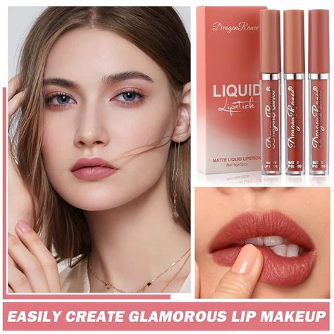 Juego De L Pices Labiales Mate De Colores Color Nude Mate L Piz Labial Aterciopelado Rosa