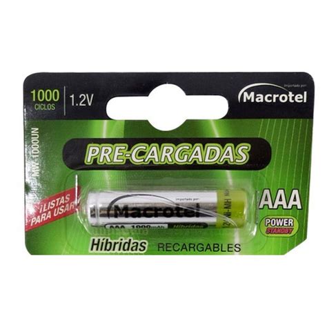 Pila Recargable Triple A 1000mah Macrotel Todopilas Cuotas sin interés