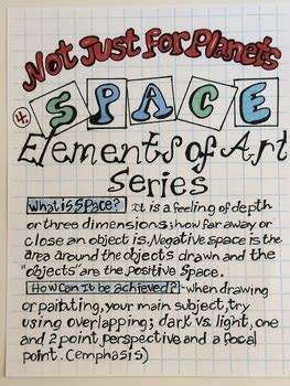 Elements Of Art- Space- Worksheet/Resource-page 1 of 2 by ART ATTACK 5-10