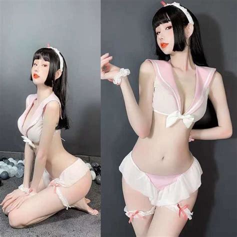 Anime Uniforme Sexy Lingerie Rotique Voir Travers Les Costumes De Cosplay Kawaii Dentelle