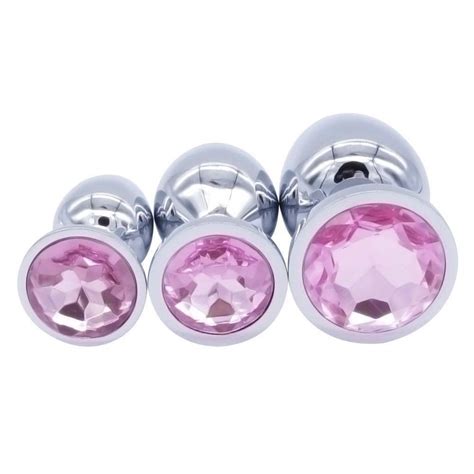 Stainless Steel Metal Anal Plug With Crystal
