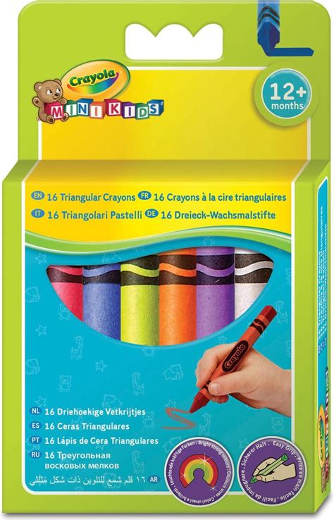 Crayola - Mini Kids - Krijt - 16 Driehoekige Waskrijtjes Voor Kinderen ...