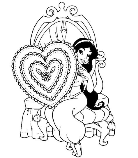 coloriage princesse jasmine contour croquis princesse jasmine