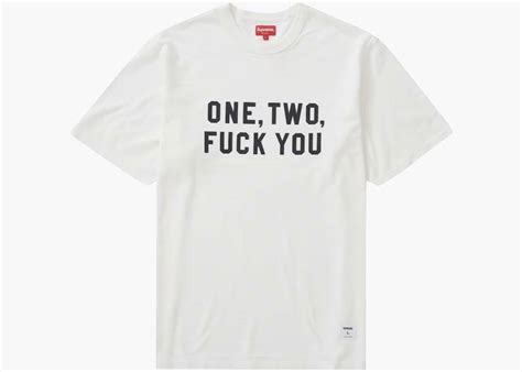 Supreme One Two Fuck You S S Top White Hype Clothinga