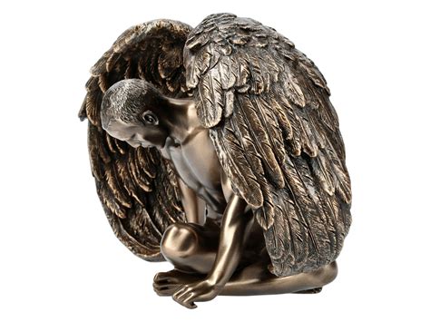 Naked Winged Man Statue Sculpture Mythical Male Figure Art Unique Angel Decor Handmade