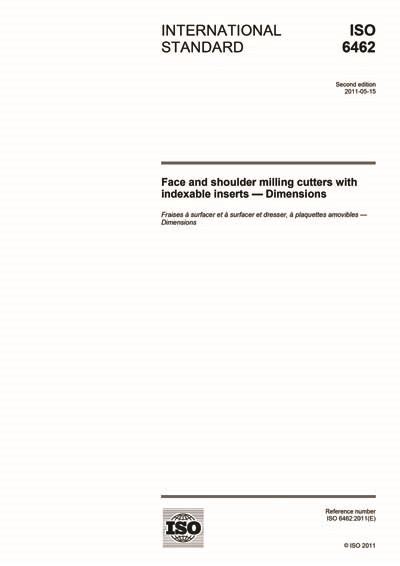 ISO 6462:2011 - Face and shoulder milling cutters with indexable ...