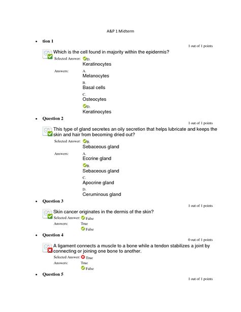 SOLUTION BSC2346 Rasmussen Anatomy And Physiology II Midterm Quiz