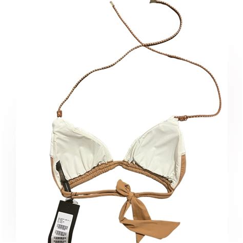 Vix Swim Vix Paula Hermanny Tan And White Bikini Top Poshmark