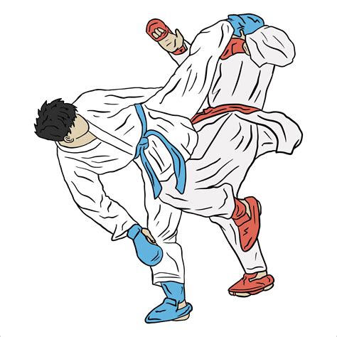 Karate Illustrtion Sparring Vector Kumite 37761908 Vector Art At Vecteezy