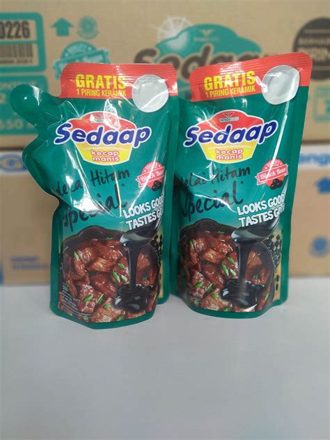 Kecap Manis Murah Sedaap Kedelai Hitam Spesial 520 ML Piring Keramik