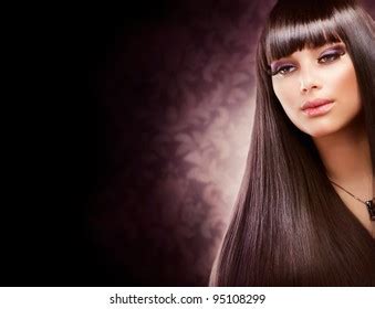 Beautiful Brunette Girl Healthy Long Hair Stock Photo 95108299 Shutterstock