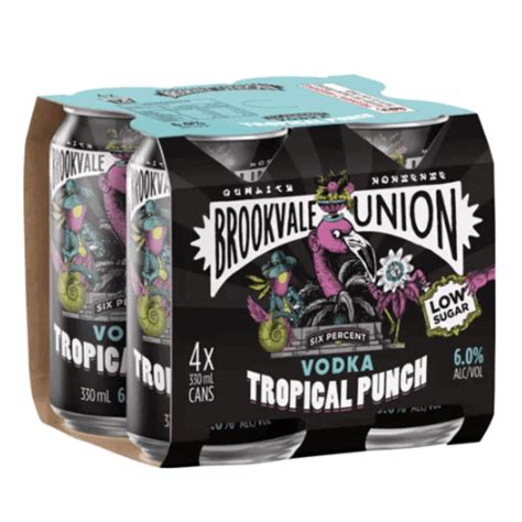 brookvale union vodka tropical punch ml  pack cambridge cellars