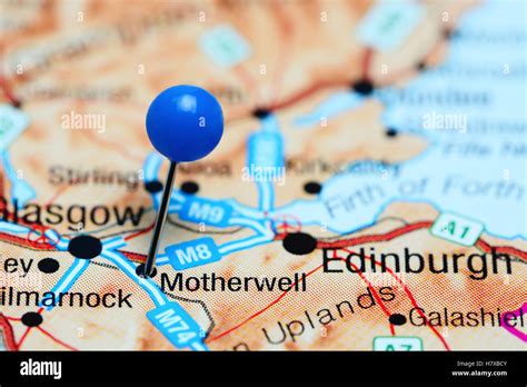 Motherwell Pinned On A Map Of Scotland Stock Photo Alamy