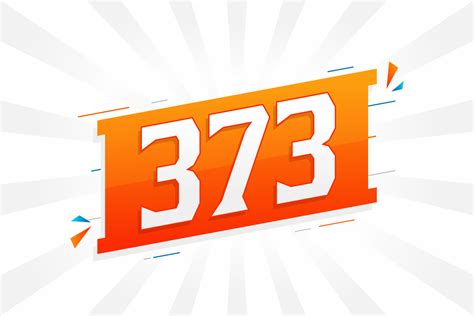 373 number vector font alphabet. Number 373 with decorative element ...