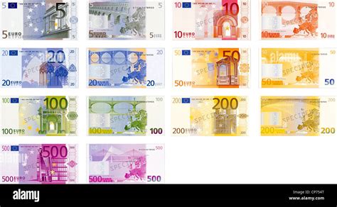 Illustration Of A Pack Of All The Existent Euro Notes Back And Front