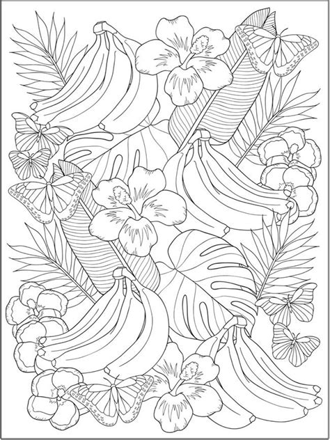 Tropical Flower Coloring Pages For Adults Coloring Pages