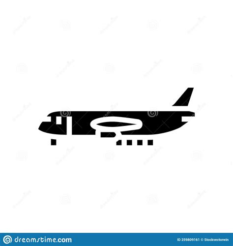 Cargo Plane Airplane Aircraft Glyph Icon Vector Illustration Stock