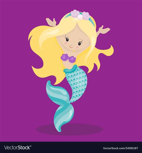 Mermaid Blonde 01 Royalty Free Vector Image VectorStock