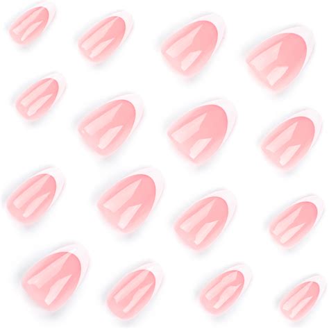 Pcs Nude White French Fake Nail Short Square Nail Tips Fashion Wearable False Nails With Glue