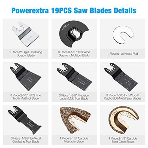 Powerextra Metal Wood Oscillating Multitool Saw Blades Compatible