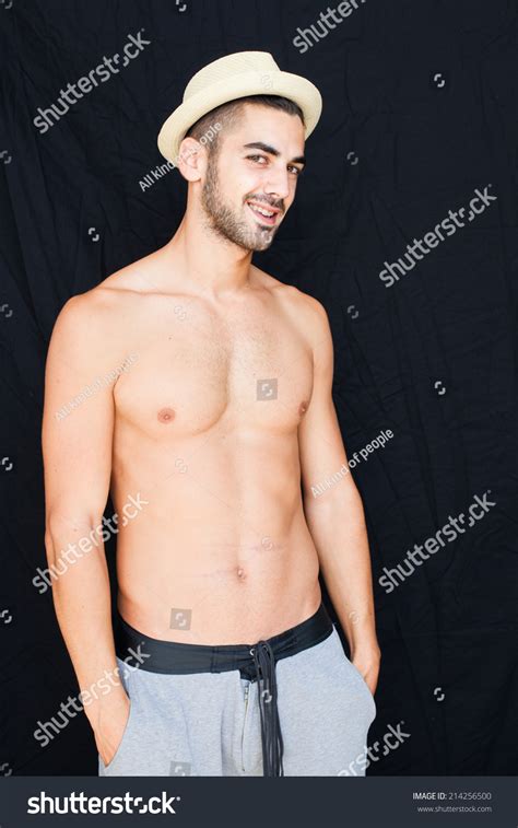Handsome Man Half Naked Smiling On Stock Photo 214256500 Shutterstock