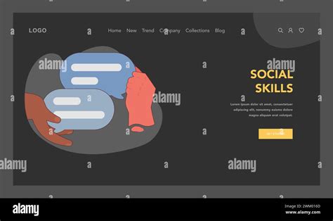 Social Skills concept. Two hands engage in a handshake above message bubbles, conveying the ...