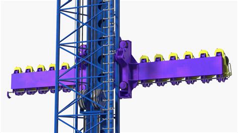 Drop Tower Ride Amusement Park Equipment Rigged 3d Model 89 Max
