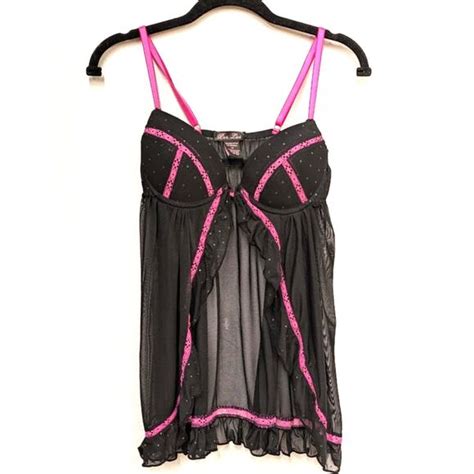 Per Lei Intimates Sleepwear Y K Per Lei Black And Pink Lingerie Poshmark